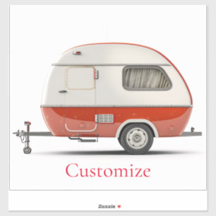 Klassischer Retro Teardrop Camper Thunder_Cove Aufkleber
