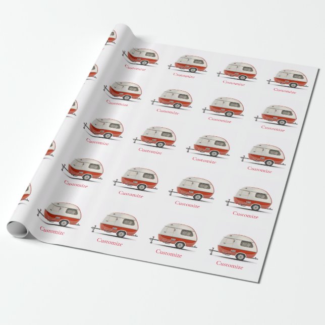 Klassischer Retro Teardrop Camper Thunder_Cove Geschenkpapier (Ungerollt)