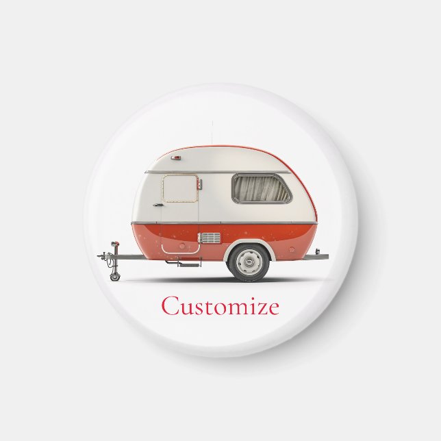 Klassischer Retro Teardrop Camper Thunder_Cove Magnet (Vorne)