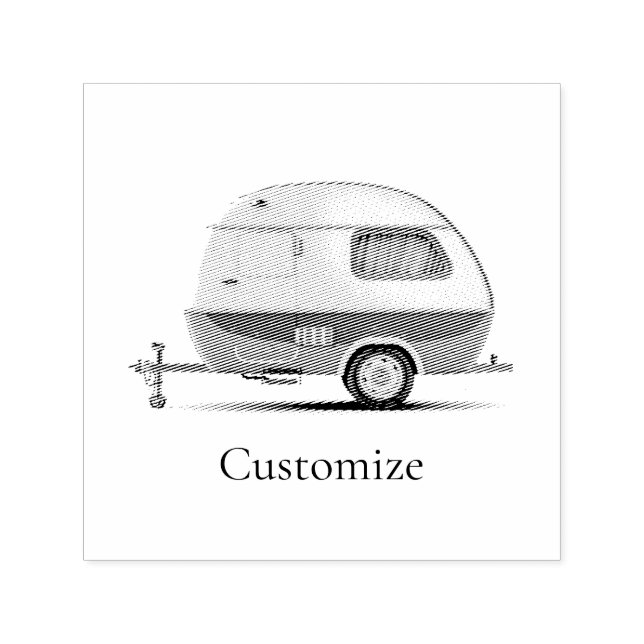 Klassischer Retro Teardrop Camper Thunder_Cove Permastempel (Design)
