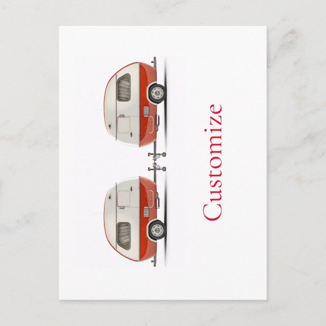 Klassischer Retro Teardrop Camper Thunder_Cove Postkarte (Vorderseite)