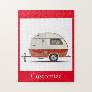 Klassischer Retro Teardrop Camper Thunder_Cove Puzzle