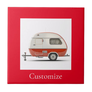Klassischer Retro-Tränen-Tropfen-Camper Thunder_Co Fliese