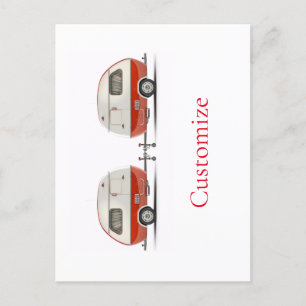 Klassischer Retro-Tränen-Tropfen-Camper Thunder_Co Postkarte