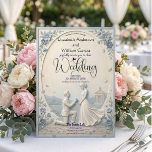 Klassischer Romantischer Heiratsantrag Hochzeit Einladung