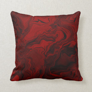 Klassischer Rot- und Schwarzer Marmor Kissen