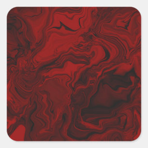 Klassischer Rot- und Schwarzer Marmor Quadratischer Aufkleber