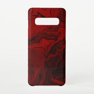 Klassischer Rot- und Schwarzer Marmor Samsung Galaxy S10 Hülle