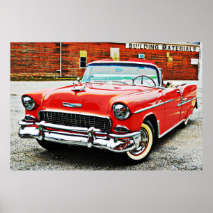 Klassischer roter Bel Air Poster Stil Kunst