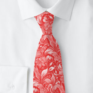 Klassischer Roter Botanischer Batik Krawatte