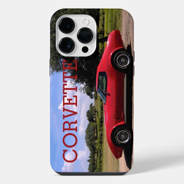 Klassischer roter Corvette Stingray 1975 iPhone Hülle (Rückseite)