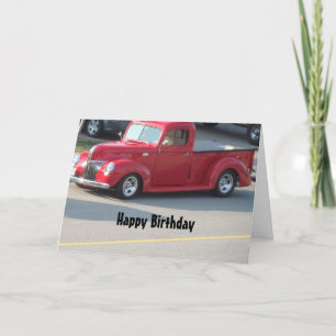 Klassischer roter LKW - Alles Gute zum Geburtstag Karte