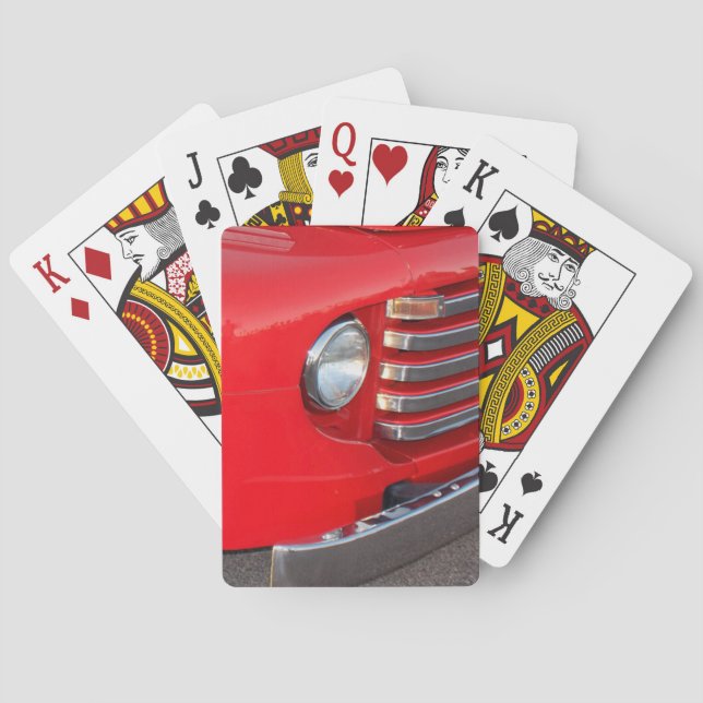 Klassischer roter LKW-Scheinwerfer  Spielkarten (Rückseite)