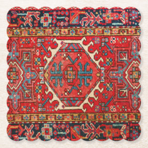 Klassischer Roter Perser Orientalischer Rug Untersetzer