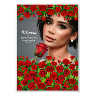 Klassischer roter Rosengarten Romantischer benutze Fotodruck