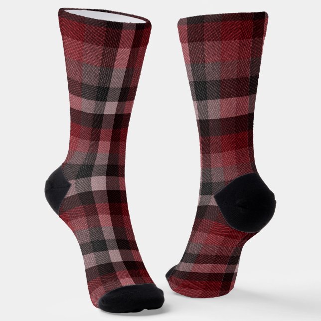 Klassischer roter Tartan-Karostoff.  Socken (Gewinkelt)