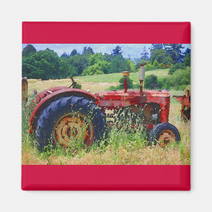 Klassischer Rottraktor Magnet