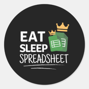 Klassischer Round-Sticker für Schlafspreadsheet Runder Aufkleber