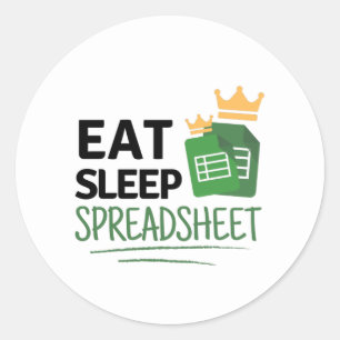 Klassischer Round-Sticker für Schlafspreadsheet Runder Aufkleber