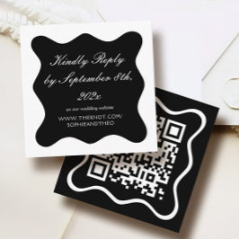 Klassischer RSVP Qr Code für Schwarz und Weiß Begleitkarte