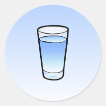 Klassischer Rundaufkleber aus Wasserglas