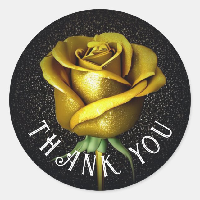 Klassischer Rundaufkleber der goldenen Rose Runder Aufkleber (Vorderseite)