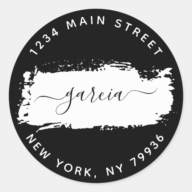 Klassischer Rundaufkleber der Rücksendeadresse Runder Aufkleber (Vorderseite)