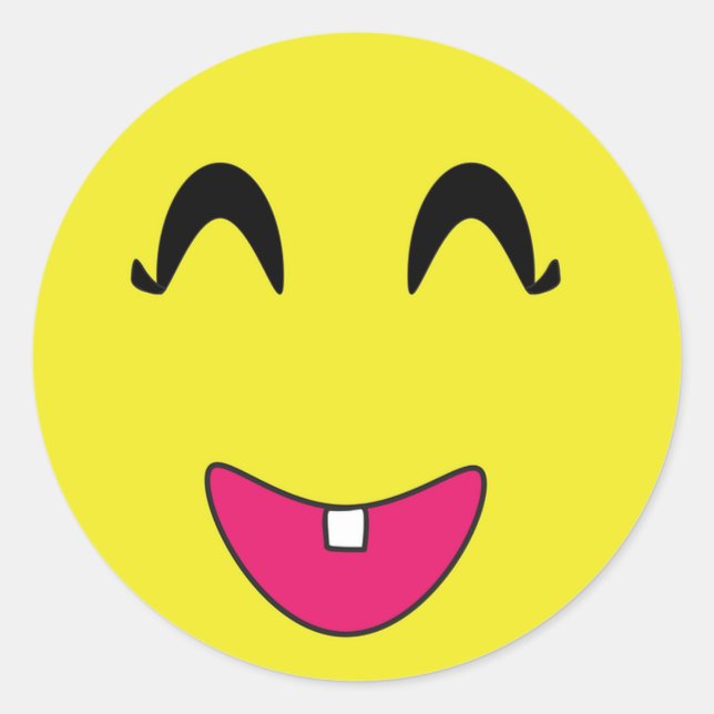 Klassischer Rundaufkleber/Emoticons Runder Aufkleber (Vorderseite)