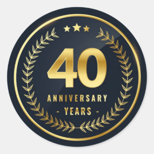 Klassischer Rundaufkleber für 40 Jahre Runder Aufkleber