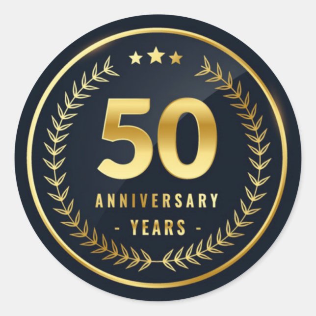 Klassischer Rundaufkleber für 50 Jahre Runder Aufkleber (Vorderseite)