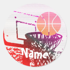 Klassischer Rundaufkleber für Basketball Runder Aufkleber