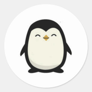 klassischer Rundaufkleber für cutebabypenguin Runder Aufkleber