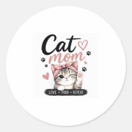 Klassischer Rundaufkleber für Katzenmamas Runder Aufkleber