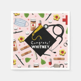 Klassischer Rundaufkleber für Krankenpflege Serviette