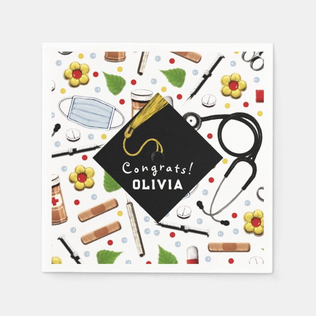 Klassischer Rundaufkleber für Krankenpflege Serviette (Vorderseite)