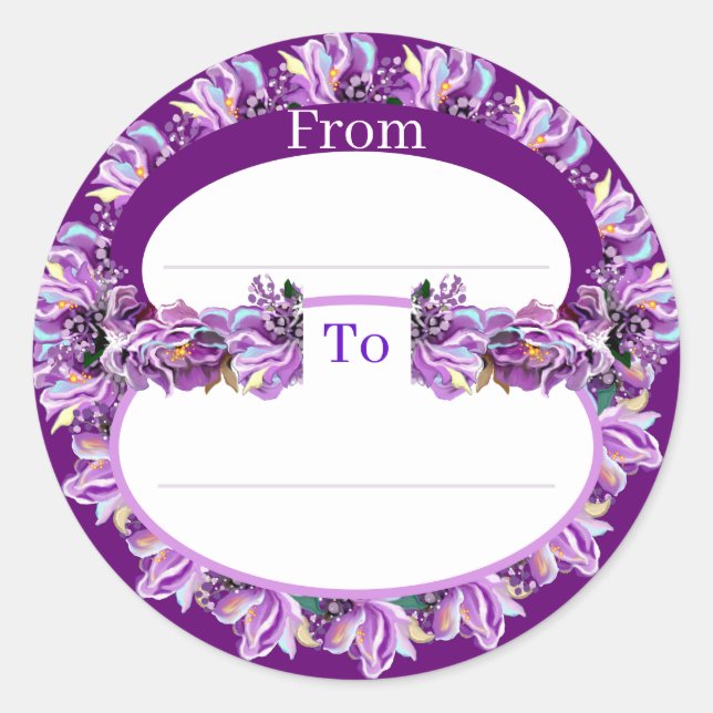 Klassischer Rundaufkleber für lila Soul Runder Aufkleber (Vorderseite)