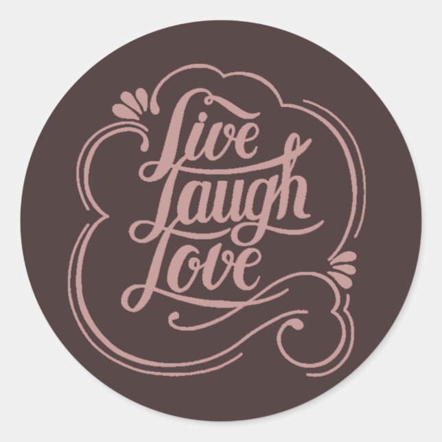 Klassischer Rundaufkleber für Live-Lachen Liebe Runder Aufkleber (Vorderseite)