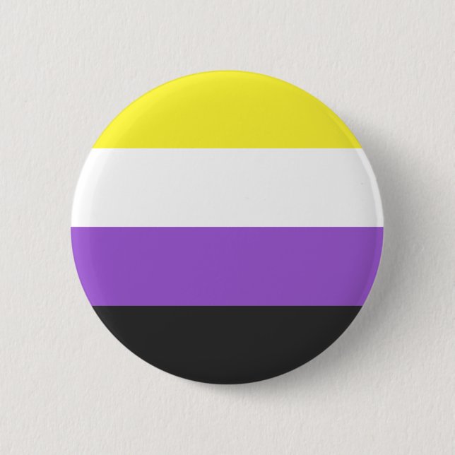 Klassischer Rundaufkleber für nichtbinäre Pride Button (Vorderseite)