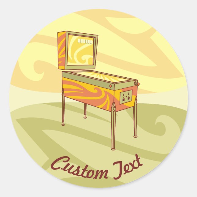 Klassischer Rundaufkleber für Pinball Runder Aufkleber (Vorderseite)