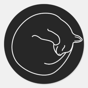 Klassischer Rundaufkleber für schlafende schwarze Runder Aufkleber