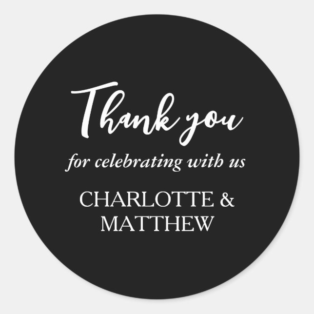 Klassischer Rundaufkleber für Schwarz und Weiß Runder Aufkleber (Vorderseite)