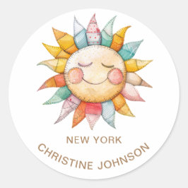 Klassischer Rundaufkleber für Sun-Logo Runder Aufkleber