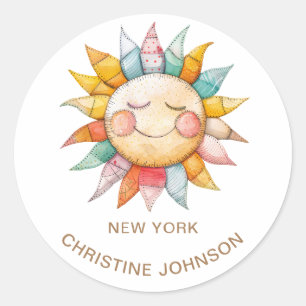 Klassischer Rundaufkleber für Sun-Logo Runder Aufkleber