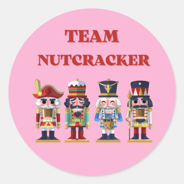 Klassischer Rundaufkleber für Team Nutcracker Runder Aufkleber (Vorderseite)