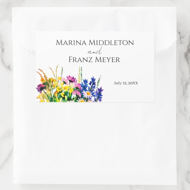 Klassischer Rundaufkleber für Wildsommer-Blume Rechteckiger Aufkleber (Tasche)
