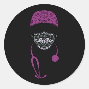 klassischer Rundaufkleber mit Paisley-Maske Runder Aufkleber