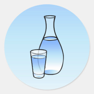 Klassischer Rundaufkleber mit Wasserkaraffe Runder Aufkleber