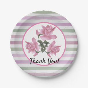 Klassischer Rundaufkleber mit zartem Streifen Pappteller