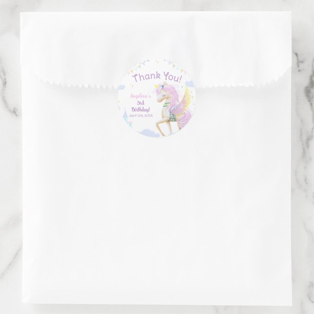 Klassischer Rundaufkleber zum Geburtstag. Runder Aufkleber (Tasche)