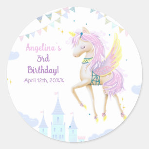 Klassischer Rundaufkleber zum Geburtstag. Runder Aufkleber